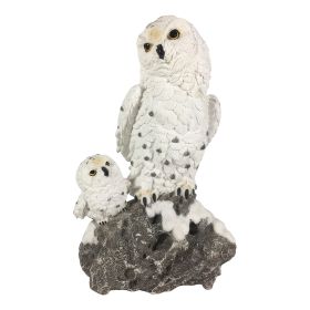 9.5"H Snow Owl with Baby Figurine Home Decor Gift