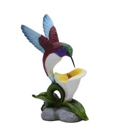 6"H Hummingbird on Yellow Flower Figurine Home Decor Gift