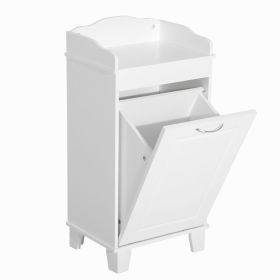 31" Tilt Out Laundry Hamper, Free Standing Home Organizer Hamper, Bathroom Storage Cabinet, White