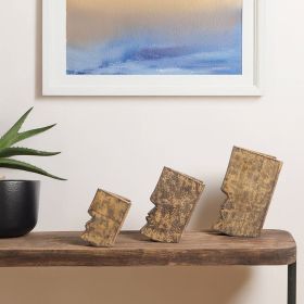 Figurines & Sculptures/Wooden Face Decor Object - 6X5.5X10"