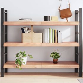 Wall Shelf Light Brown 55.1"x19.7"x(0.8"-2.4") Treated Solid Wood Oak