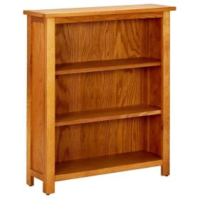Bookcase Brown Solid Oak Wood 27.6 x 8.9 x 32.3 in Bookcase