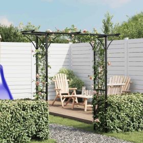 Garden Arch Black Iron 78.7 x 20.5 x 80.3 in Durable