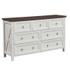 Farmhouse 7 Drawers Dresser for Bedroom, Wood Rustic Dresser Tv Stand, Storage Dressers Organizer for Bedroom, Living Room,Hallway
