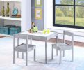 Gibson 3-Piece Dry Erase Kids Table & Two Chair Set, Gray