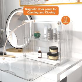 Modern 2-Tier Warm White & Transparent Storage Rack Acrylic Storage Adjustable Shelf La