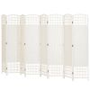 8 Panel Folding Room Divider Portable Privacy Screen Wave Fiber Room Partition for Home Office White