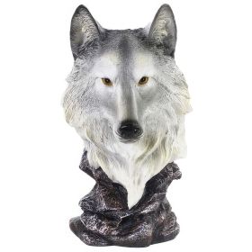 11"H Wolf Head Bust Figurine Home Decor Gift