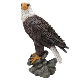 11.75"H Eagle Sitting on Rock Figurine Home Decor Gift