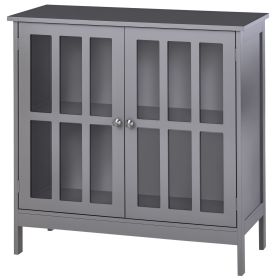 kleankin Sideboard Buffet, Storage Cabinet with 2 Doors, Credenza for Multifunction in Kitchen, Console, Living Room, Gray