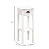 2-Tier Side Tables Set of 2 with Drawer and Shelf, 2 Pieces End Tables for Living Room and Hallway, White
