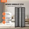 VEVOR Room Divider, 3 Panel Japanese Room Divider, Wood Folding Privacy Screen Indoor, Japanese Partition Dividers Portable Decoration Screens