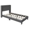 Twin/Full/Queen Size Upholstered Platform Bed with Button Tufted Headboard