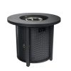 30" Propane Gas Fire Pit Table, 50000 BTU Round Steel Fire Pit for Outside Patio Deck Garden Courtyard-Black