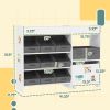 Kids Toy Storage Organizer with 11 Bins, Moveable Cabinet, Top Shelves, 3 Stickers, for Nursery, Playroom, White