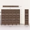 5 Panel 67" Tall Wood Privacy Screen Room Divider with 3 Shelves and Folding Storage for Bedroom, Walnut