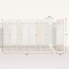 8 Panel Folding Room Divider Portable Privacy Screen Wave Fiber Room Partition for Home Office White