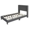 Twin/Full/Queen Size Upholstered Platform Bed with Button Tufted Headboard