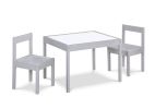 Gibson 3-Piece Dry Erase Kids Table & Two Chair Set, Gray