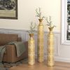 Metal decorative vases High distress metal center vases with growing vine patterns, set of 3 vases for home decoration 34 ", 29 ", 25 "H, gold