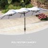Double Sided Patio Umbrella, 9.5' Large Outdoor Market Umbrella with Push Button Tilt and Crank, 3 Air Vents and 12 Ribs, for Garden, Deck, Pool