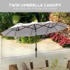 Double Sided Patio Umbrella, 9.5' Large Outdoor Market Umbrella with Push Button Tilt and Crank, 3 Air Vents and 12 Ribs, for Garden, Deck, Pool