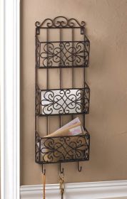 Vintage Charm Triple Wall Rack - Rustic Home Decor Organizer