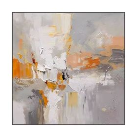 Original Acrylic Orange Texture Abstract Painting Orange Canvas Wall Art Orange Abstract Artwork On Canvas Colorful  Oil Painting (Style: 01, size: 100x100cm)
