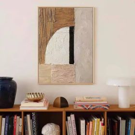 Brown Bohemian painting brown wall art 3d texture painting brown abstract art brown taupe wall art decor Brown abstract painting on canvas (Style: 01, size: 50x70cm)