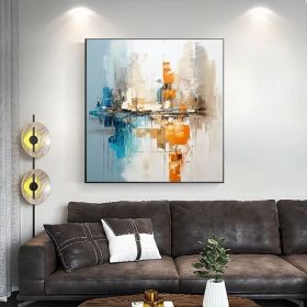 100% Handmade Sea Waves Tones SunTextured Painting Acrylic Abstract Oil Painting Wall Decor Living Room Office Wall (Style: 01, size: 50x50cm)