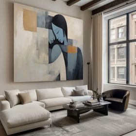 Picasso Cubist art Cubism Female Abstract Faceless Portrait Painting Modern wall art Original Figure wall art Lovers' decor Frame wall art (Style: 01, size: 100x100cm)