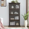 Glass display cabinet 4 Tier Glass Display Cabinet Storage Curio Cabinet with Flip up Glass Doors, Collectors Showcase Toy Figure Organizers Rack