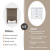Nightstand Beside End Side Table Organizer with 3 Drawers